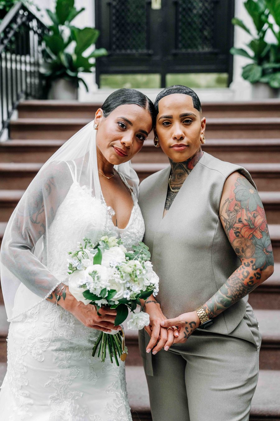 Full-length couple portrait, modern editorial